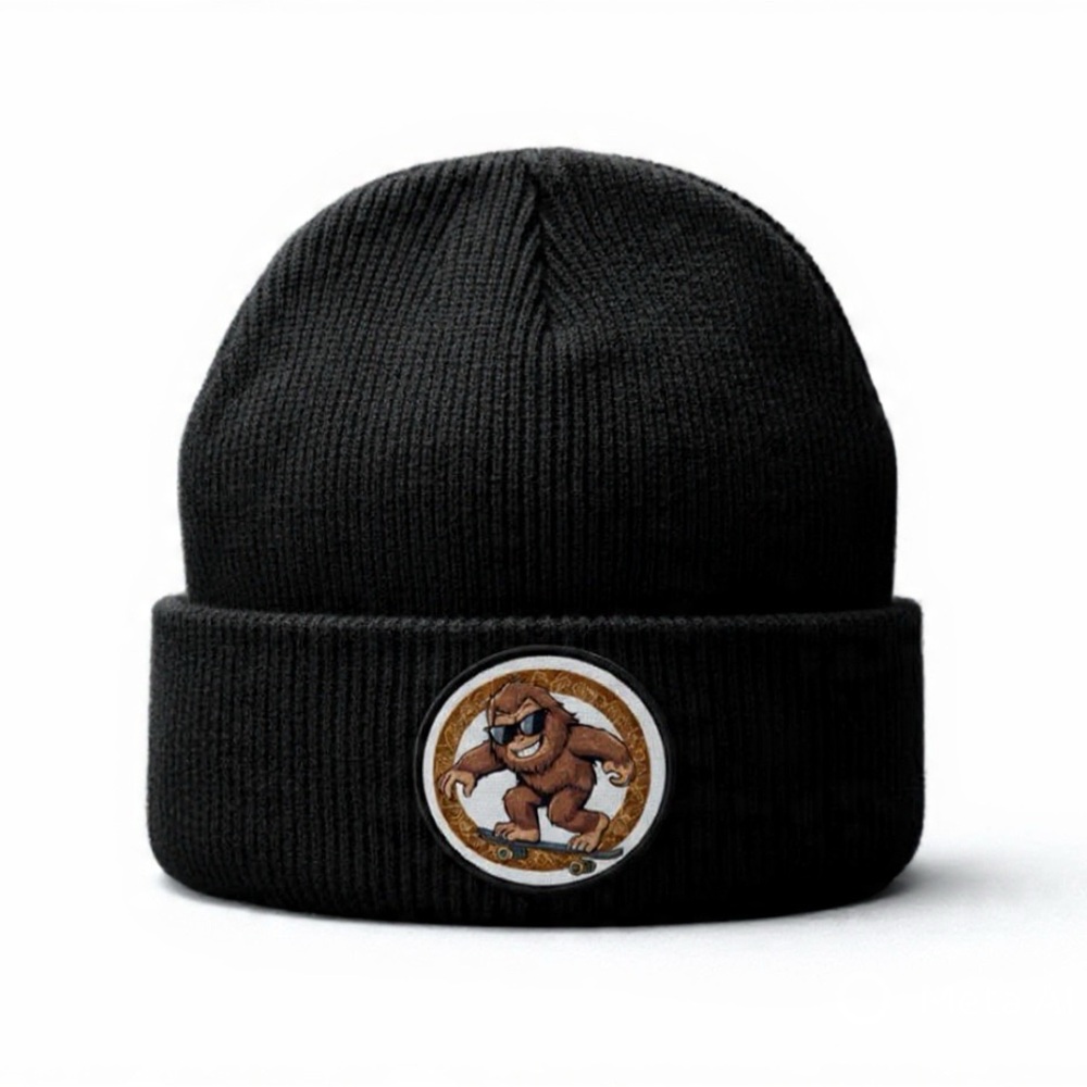 Tribal Bigfoot Skateboard Black Beanie
